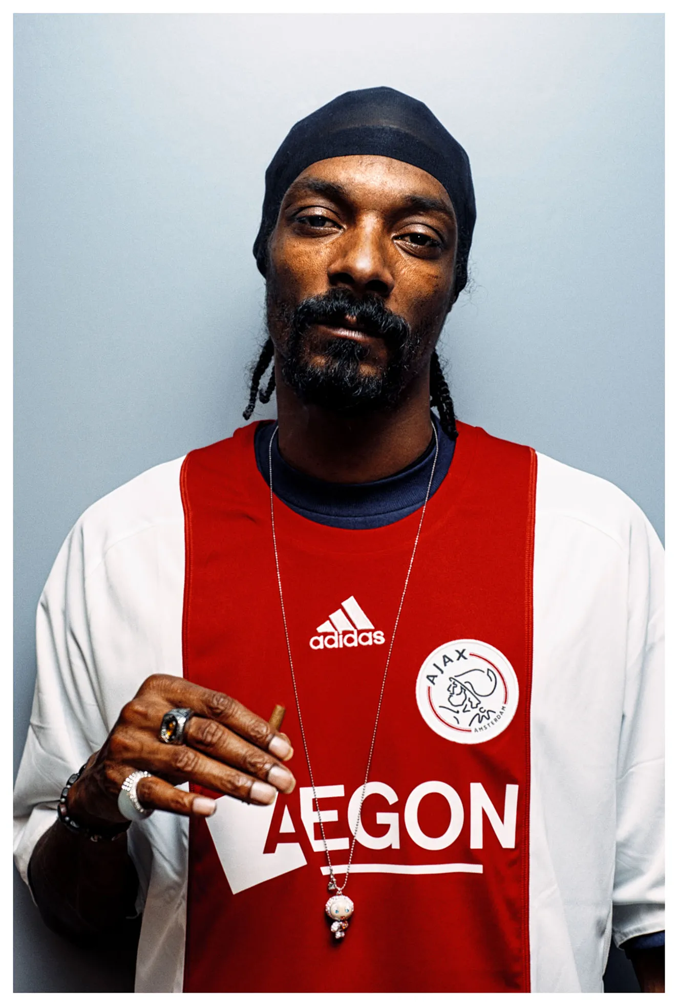 Snoop Dogg in Ajax voetbalshirt gefotografeerd door Ilja Meefout in september 2008